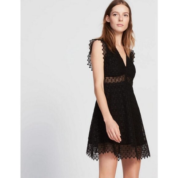 💕SANDRO PARIS💕 Lindsey Lace Mini Dress ~ Black Size 3 = US 8 NWT - Picture 3 of 16
